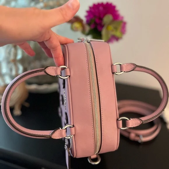 Coach Lavender Floral Appliqué Satchel 💜 🌼 Brand New from Coach with Tags - Picture 10 of 11